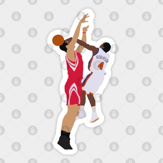 Nate Robinson Block On Yao Ming Sticker by rattraptees